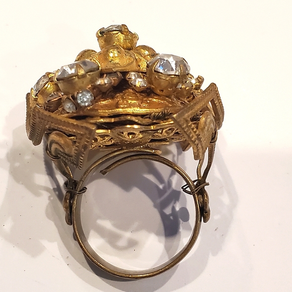 Signed Miriam Haskell Star Flower Ring - Picture 9 of 9